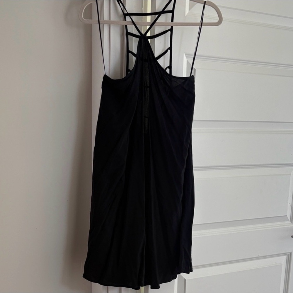 EXPRESS black mini dress size XS strappy back summer beach vacation lightweight